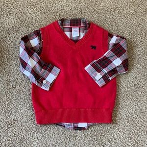 Carter’s Plaid Button Down Shirt with Vest